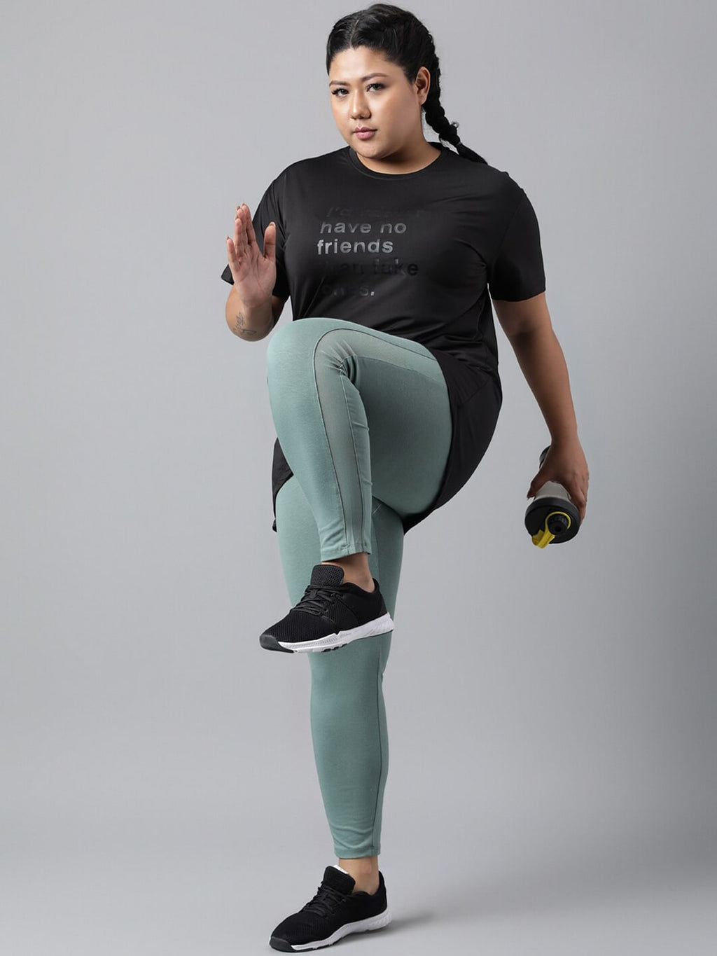 MKH Typography Printed Plus Size Drop Shoulder Sleeves Relaxed Fit Dri-FIT Sports T-shirt | Grocsy