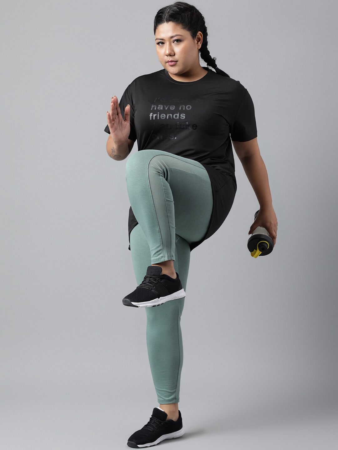 MKH Typography Printed Plus Size Drop Shoulder Sleeves Relaxed Fit Dri-FIT Sports T-shirt | Grocsy