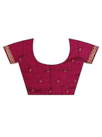 kasee Red & Gold-Toned Floral Embroidered Art Silk Saree | Grocsy