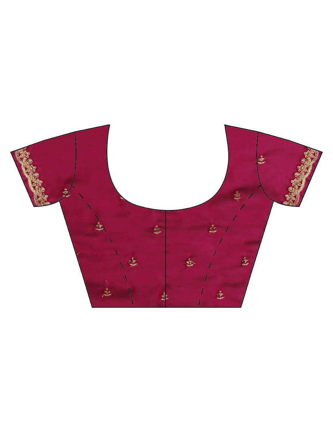 kasee Red & Gold-Toned Floral Embroidered Art Silk Saree | Grocsy