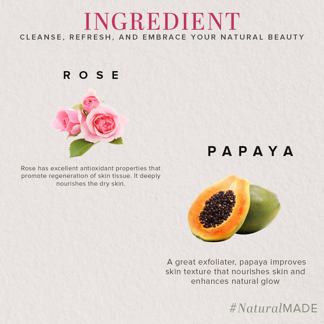Khadi Natural Rose & Papaya Face Scrub + Rosewater Skin Toner | Grocsy