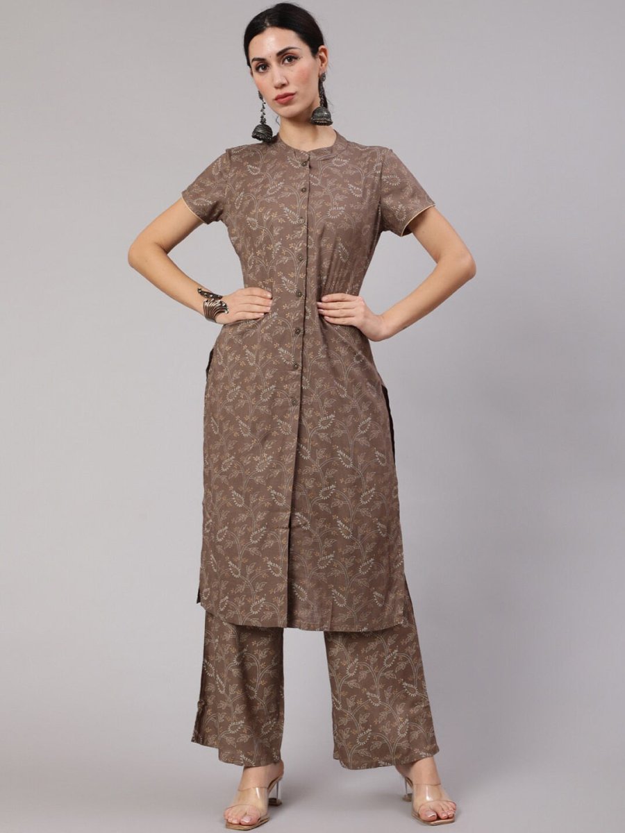 Aks Floral Printed Kurta With Trousers | Grocsy