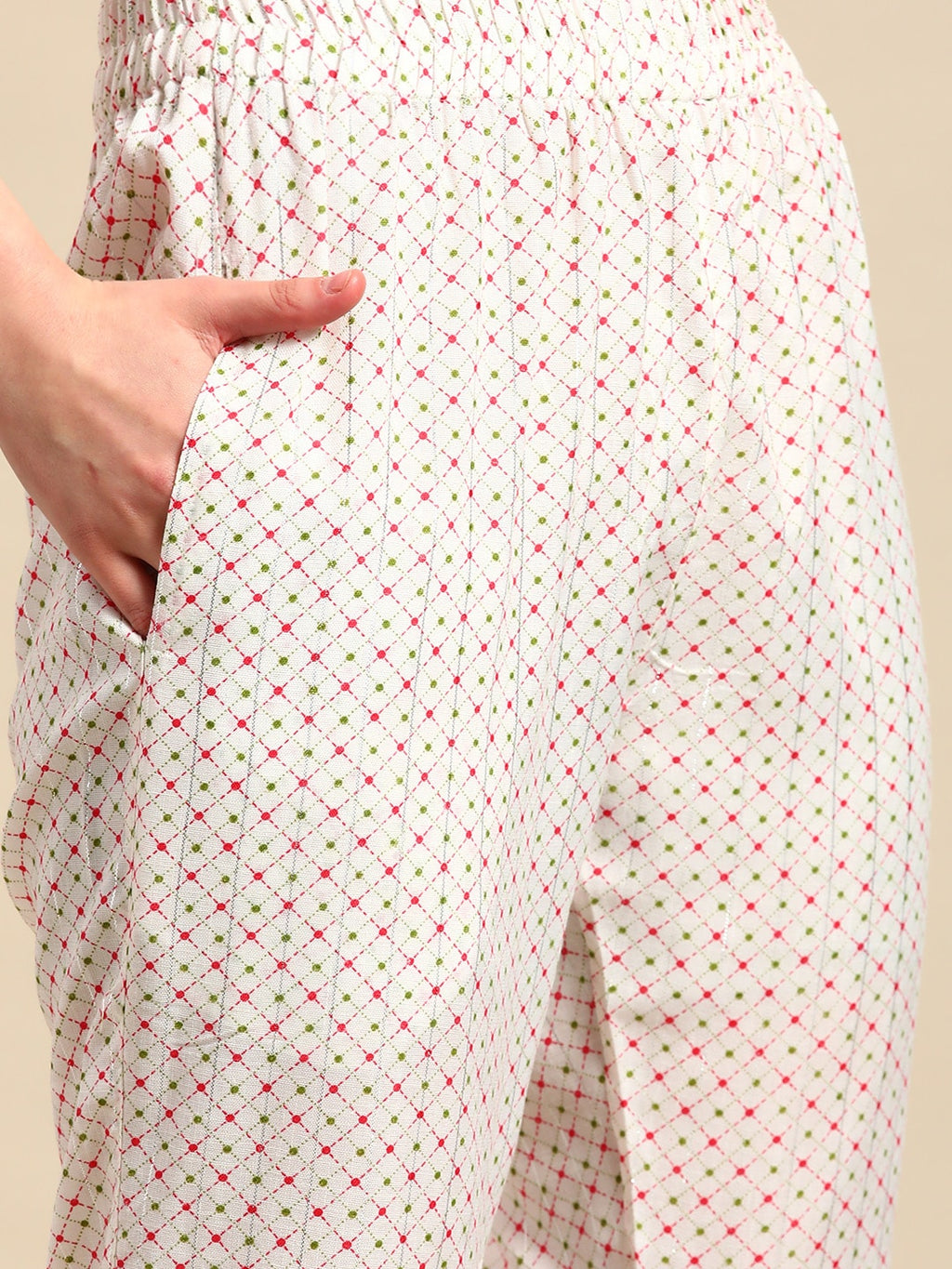 Sangria Women Paisley Printed Gotta Patti Kurta With Trousers | Grocsy