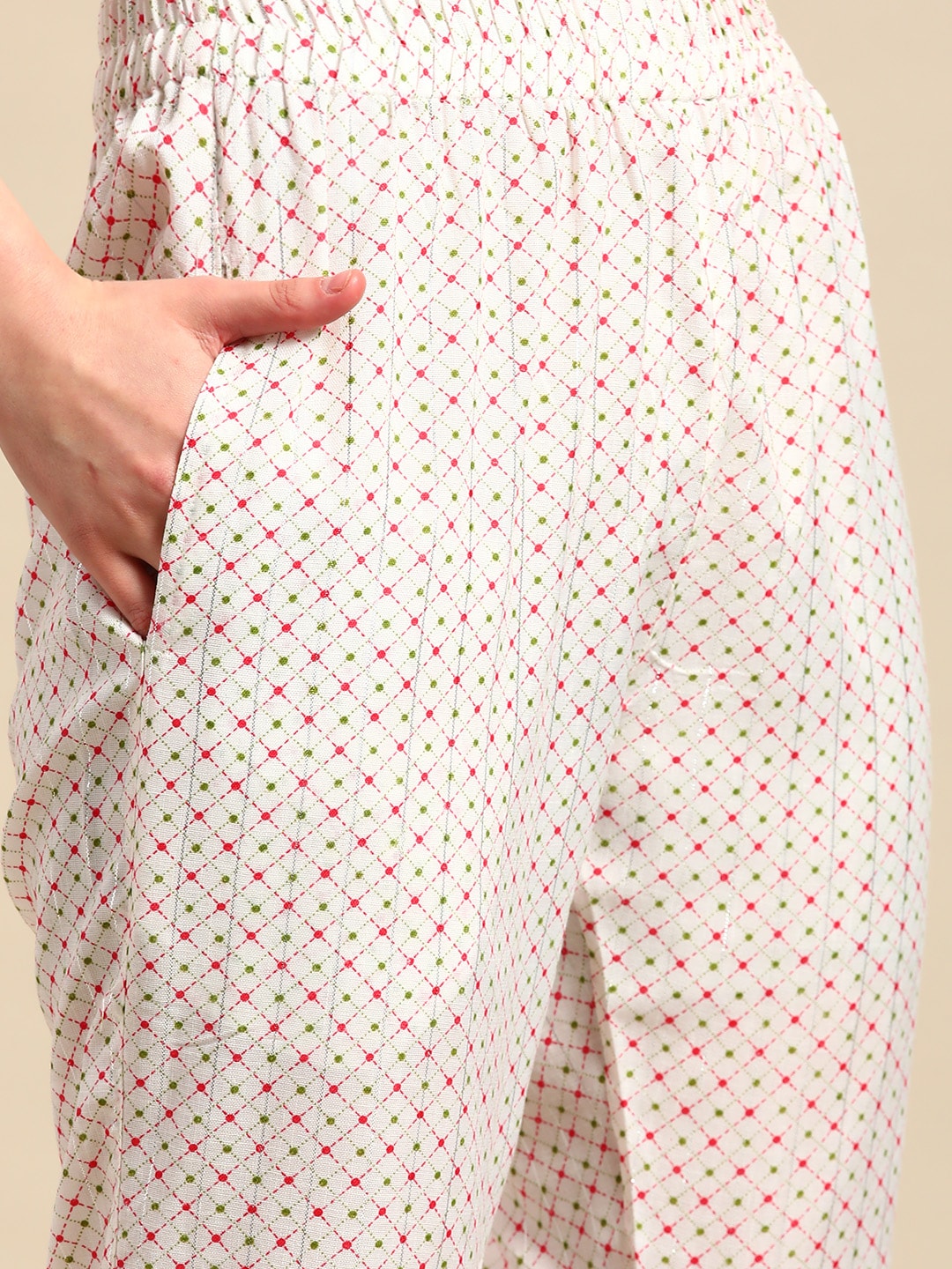 Sangria Women Paisley Printed Gotta Patti Kurta With Trousers | Grocsy