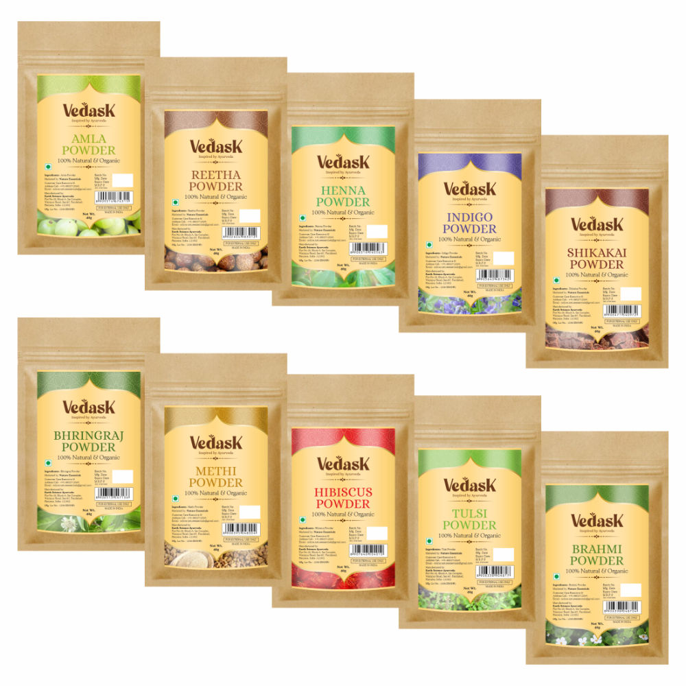 Vedask Organic Hair Pack Mask Combo | Grocsy