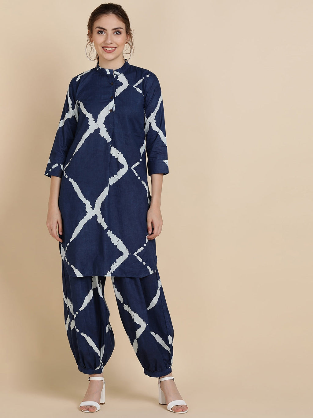 Sangria Dyed Pure Cotton Kurta With Salwar | Grocsy