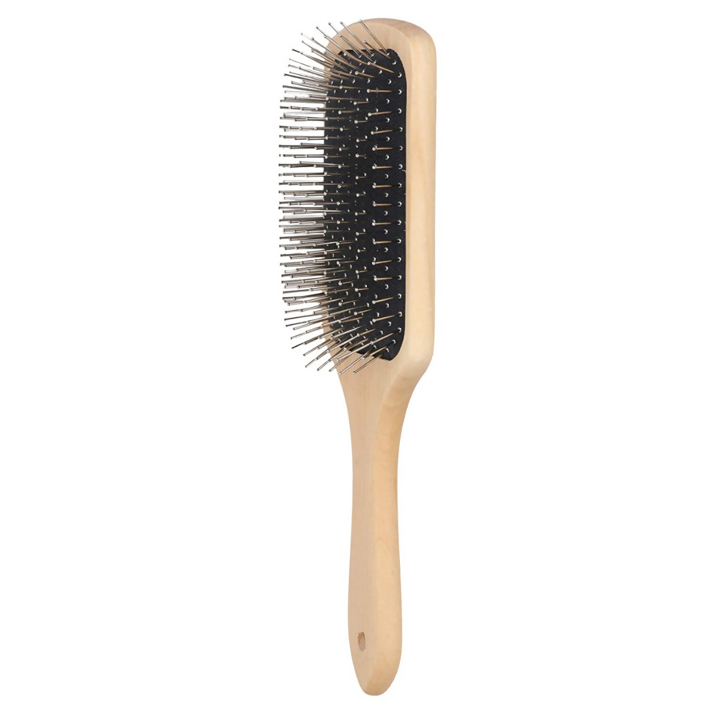 Bronson Professional Wooden Paddle Hair Brush With Steel Bristles | Grocsy