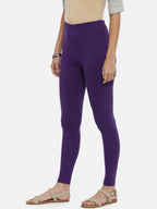 Souchii Violet Solid Slim-Fit Ankle-Length Leggings | Grocsy