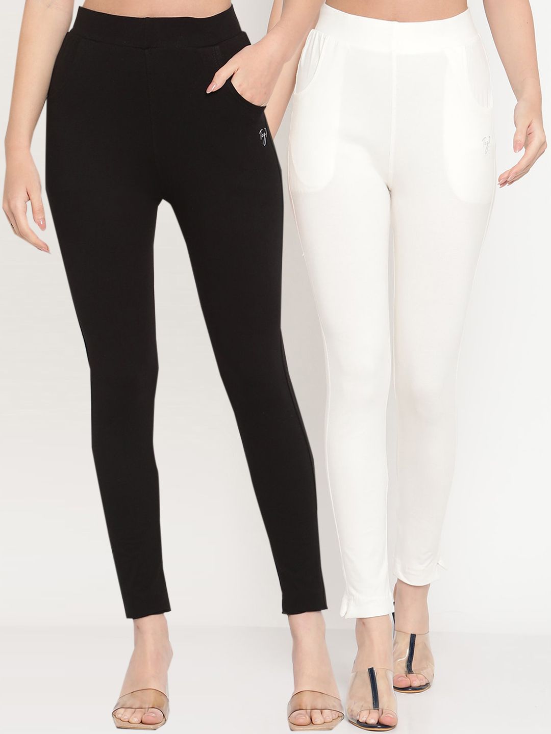 TAG 7 Women Pack of 2 Ankle-Length Leggings | Grocsy
