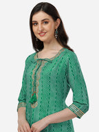 HERE&NOW Bandhani Printed Gotta Patti Kurta | Grocsy