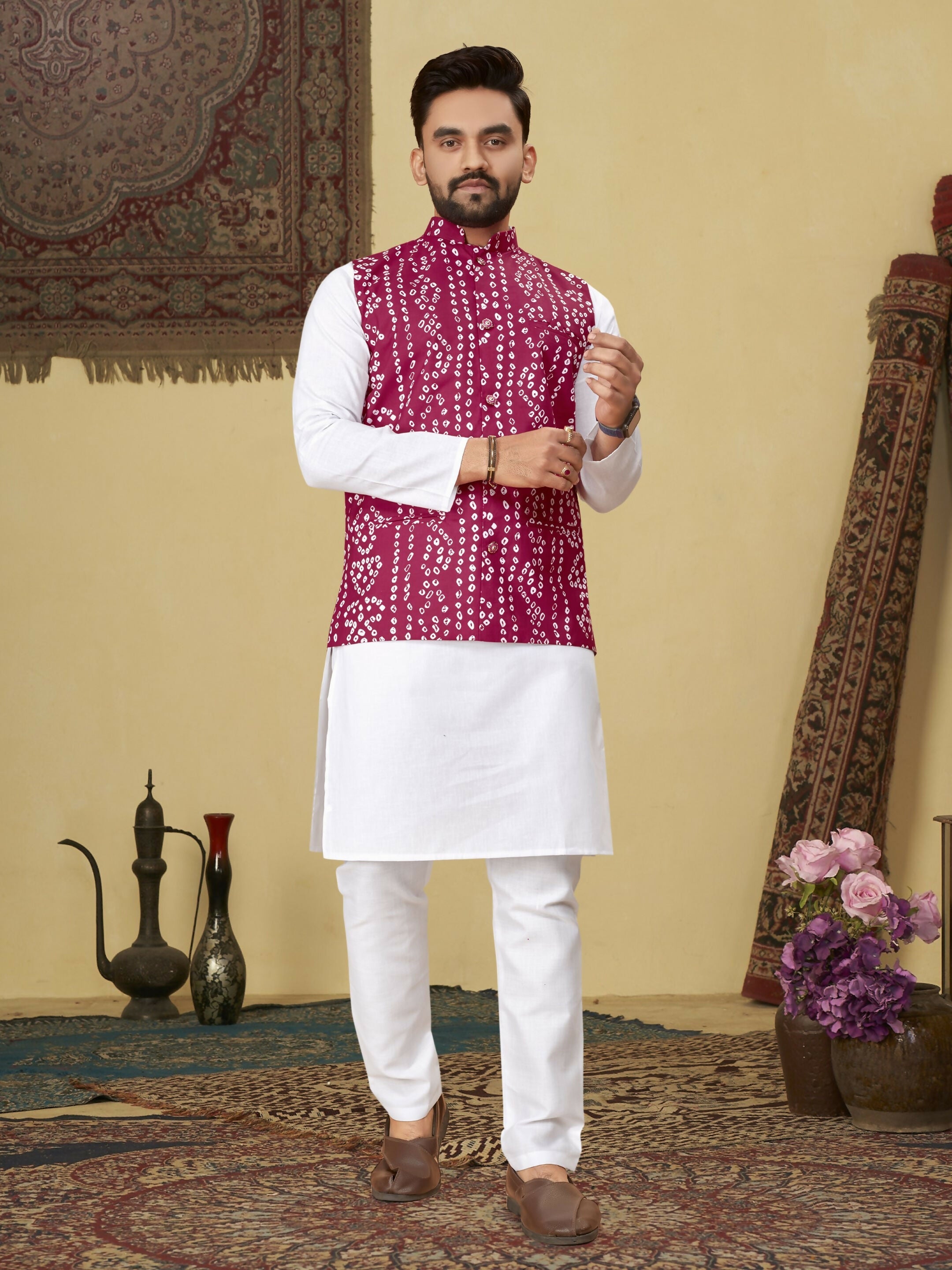 Anaita Rani Pink Printed Soft Cotton Straight Kurti Kurta | Grocsy
