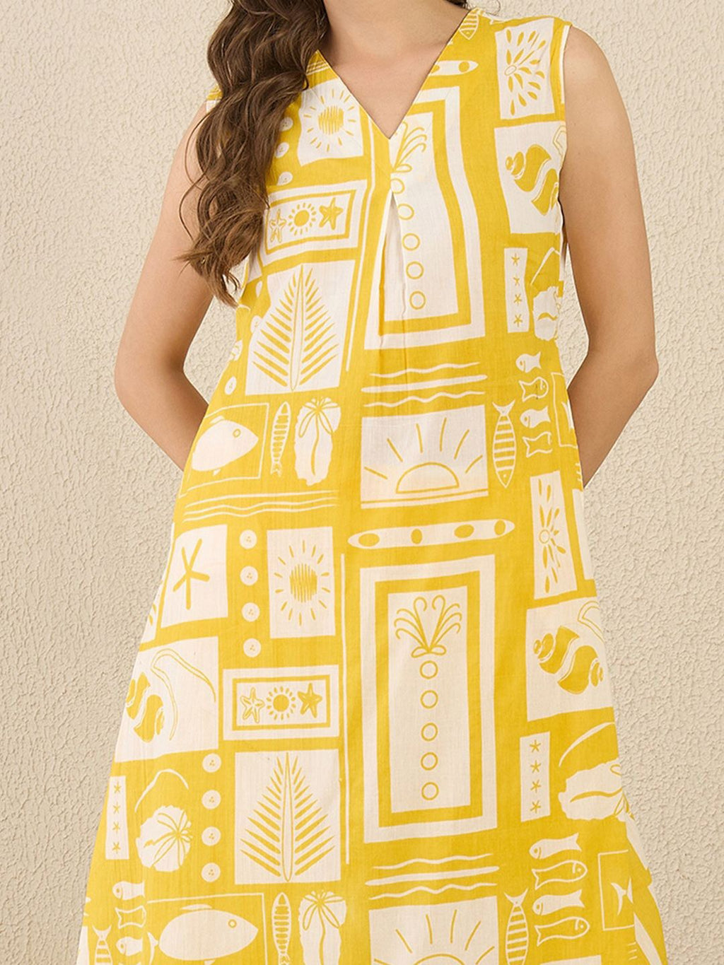 Indo Era Women Ethnic Motifs Printed Pleated Pure Cotton Kurta with Trousers | Grocsy