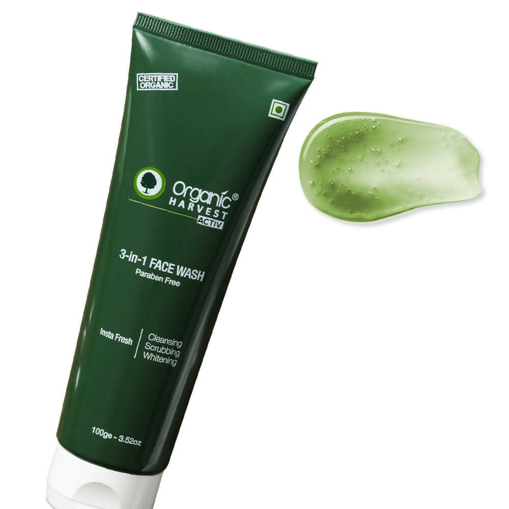 Organic Harvest 3-In-1 Face Wash Paraben Free | Grocsy