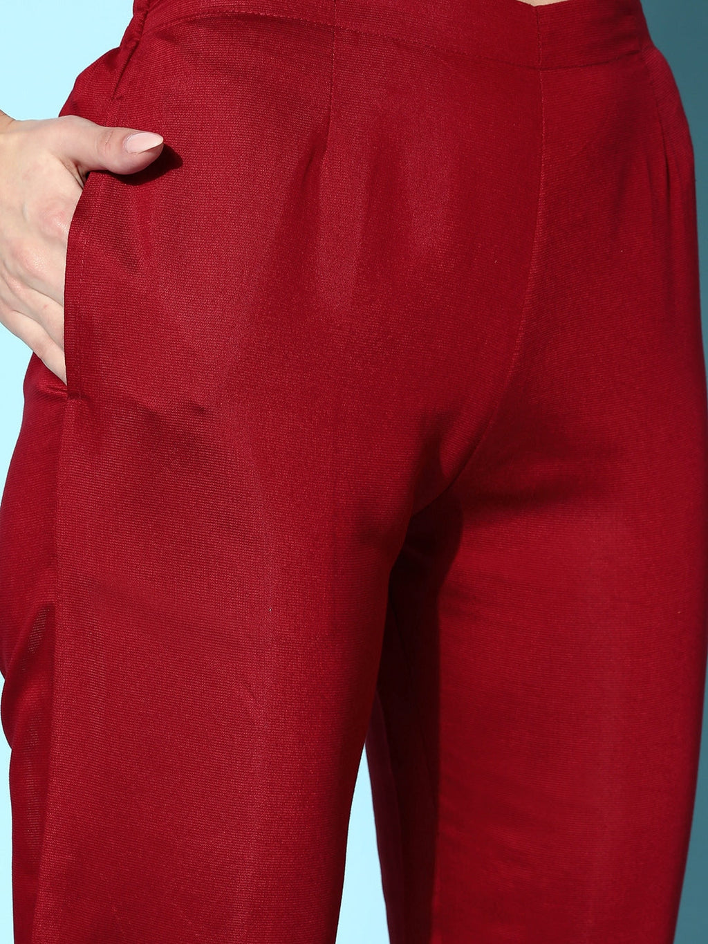 Sangria Embroidered Thread Work Kurta with Trousers & With Dupatta | Grocsy