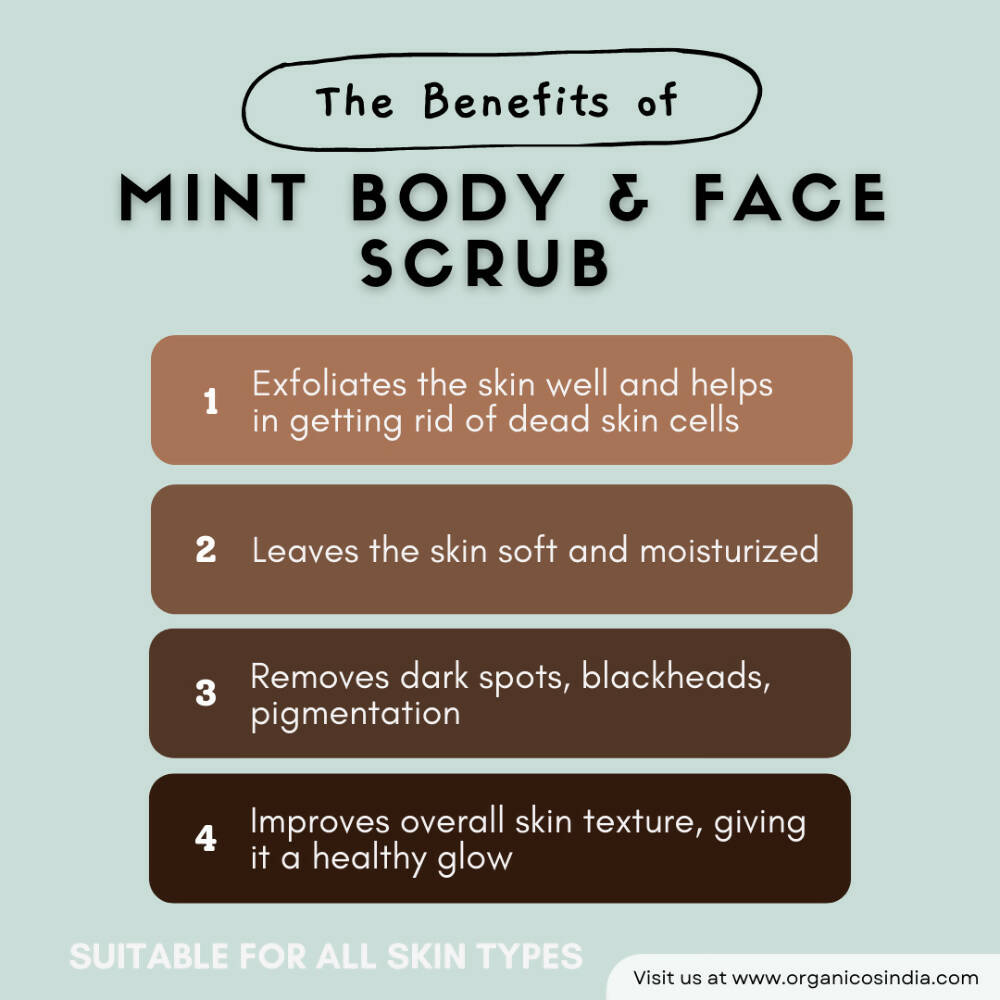 Organicos Mint Face & Body Scrub | Grocsy