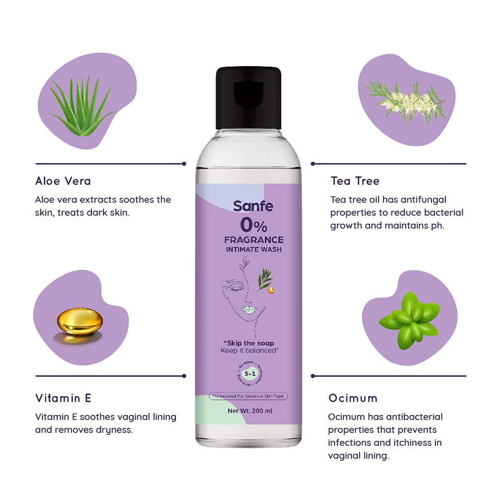 Sanfe 0% Fragrance Intimate Wash | Grocsy
