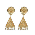Joban Fashion Women Matte Gold Brass Earrings | Grocsy
