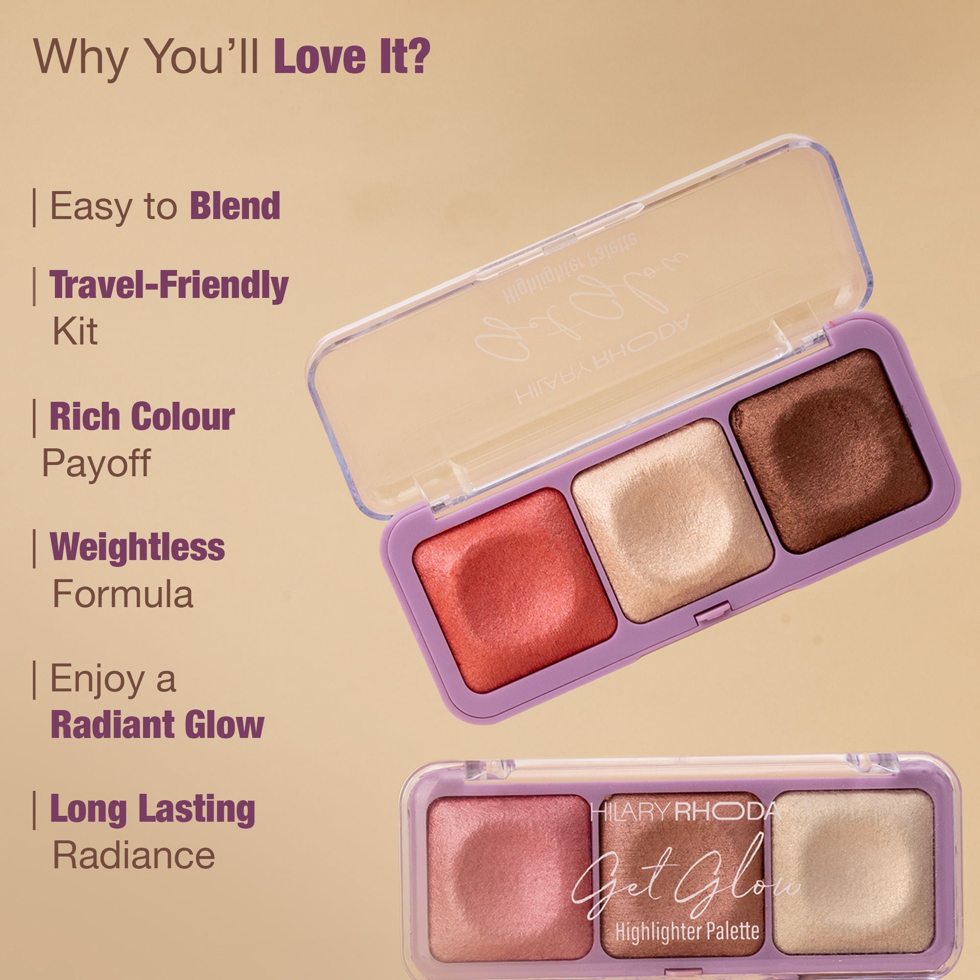 Hilary Rhoda Get Glow Highlighter Palette - 04 | Grocsy