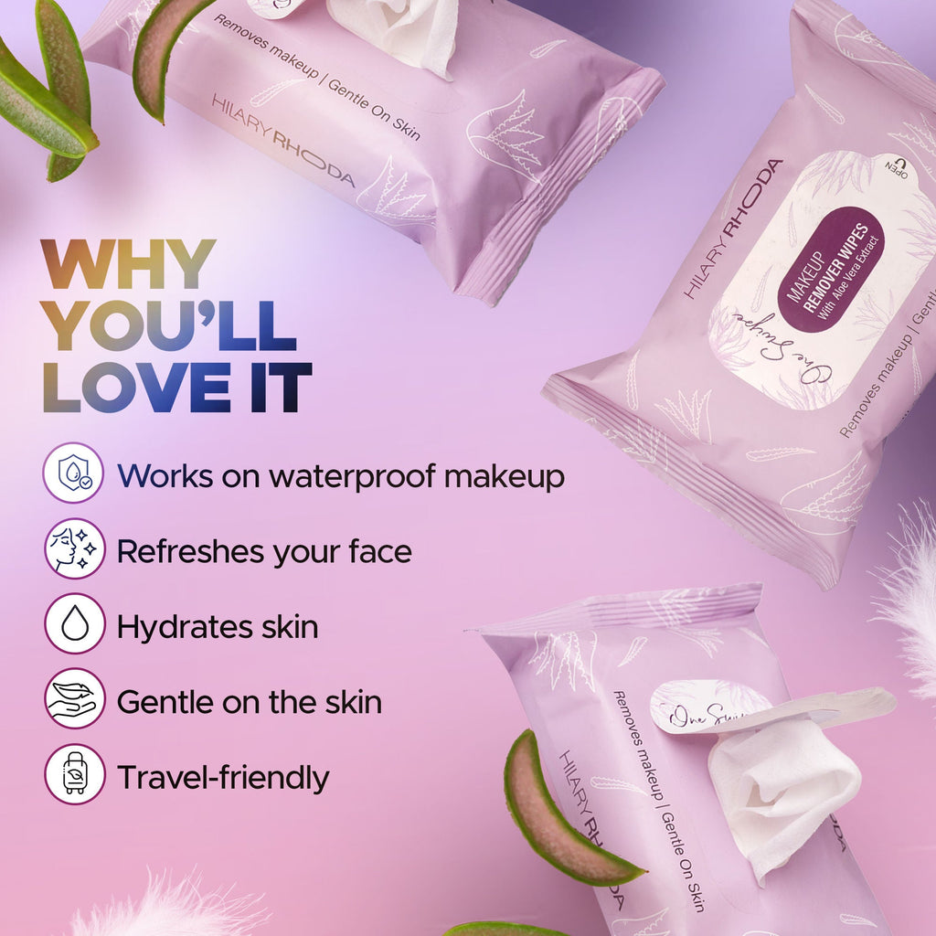 Hilary Rhoda One Swipe Waterproof Makeup Remover Wipes | Grocsy