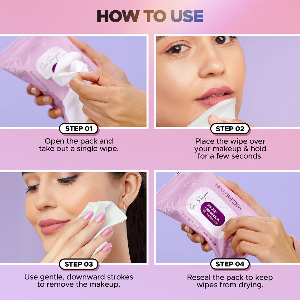 Hilary Rhoda One Swipe Waterproof Makeup Remover Wipes | Grocsy