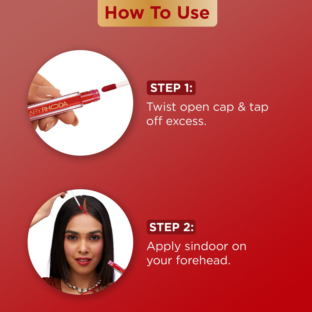 Hilary Rhoda Ever Mine Smudge-Proof Liquid Sindoor Pack Of 2 - My Red 01 | Grocsy