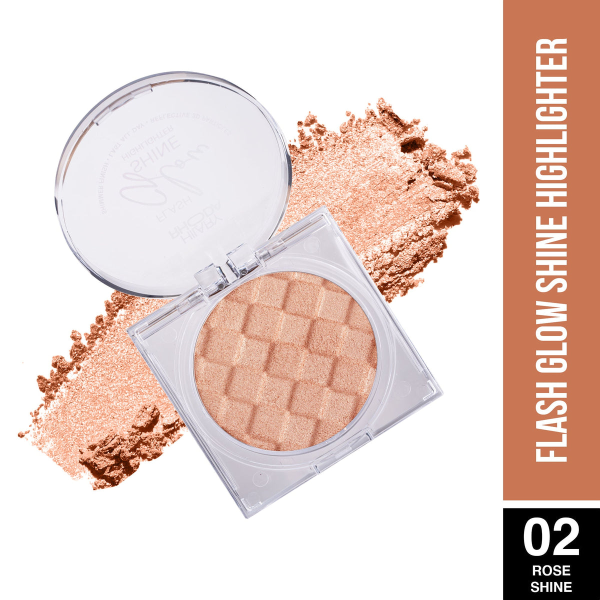 Hilary Rhoda Flash Glow Shine Reflective Highlighter - Rose Shine 02 | Grocsy