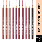 Hilary Rhoda Lip Definer Matte Lip Liner - Set Of 10 | Grocsy