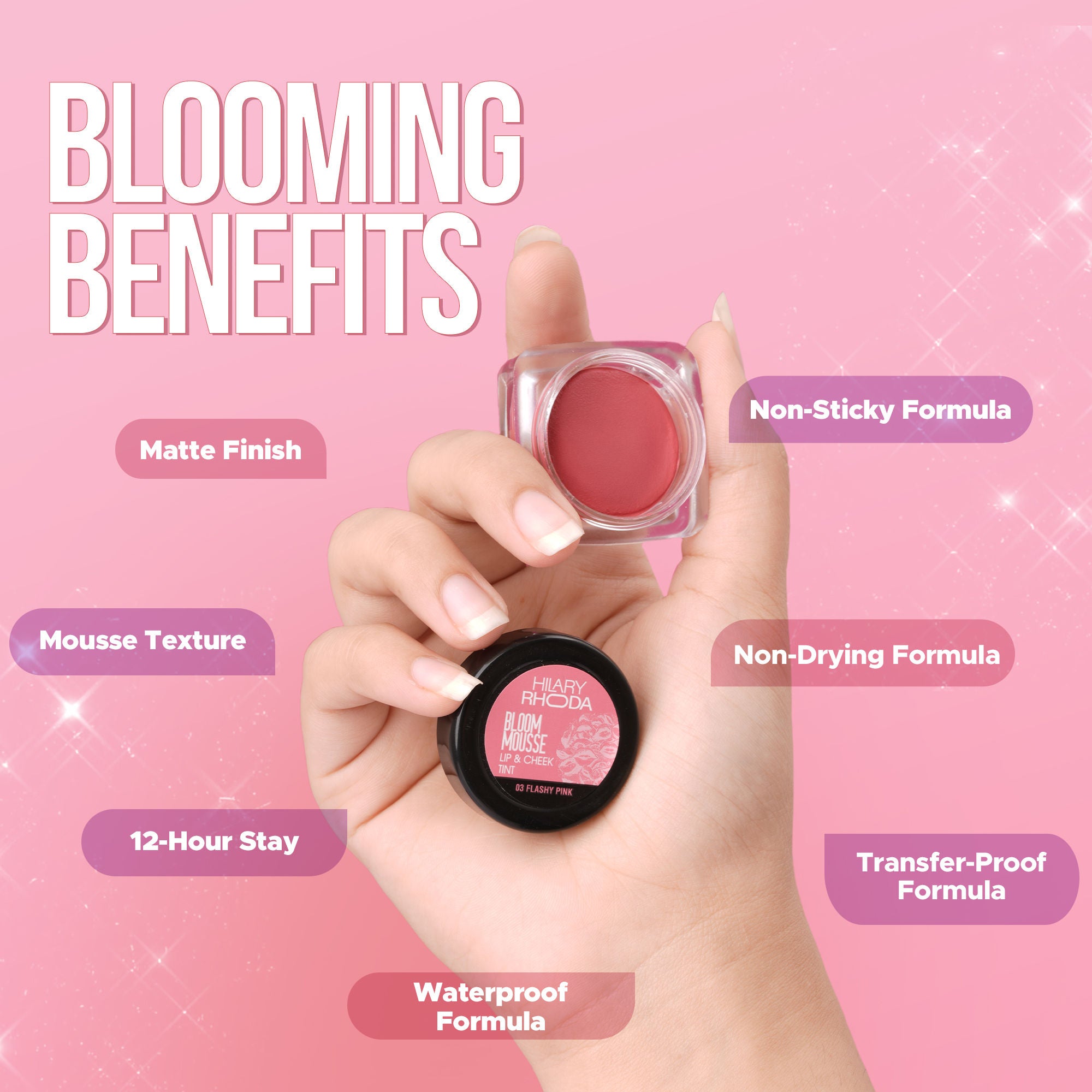 Hilary Rhoda Bloom Mousse Waterproof Lip N Cheek Tint - Cinnamon Chip 02 | Grocsy