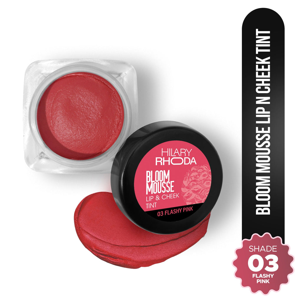 Hilary Rhoda Bloom Mousse Waterproof Lip N Cheek Tint - Flashy Pink 03 | Grocsy