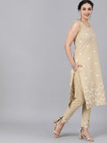 Aks Ethnic Motifs Printed Straight Pure Cotton Kurta with Trousers | Grocsy