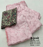 Pink Poly Silk Ethnic Motifs Saree with Unstitched Blouse - A2M | Grocsy