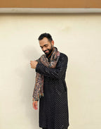 Black Mirror Work Kurta by Hilo Design | Grocsy