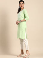 Sangria Women Ethnic Motifs Embroidered Mirror Work Kurta | Grocsy