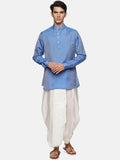 Sethukrishna Men Blue Striped Angrakha Kurti with Dhoti Pants | Grocsy