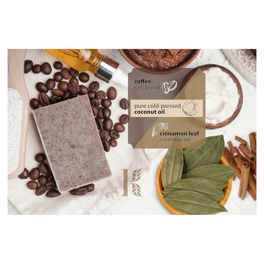 Kaprica Natural Handcrafted Cold Pressed Coconut Oil Soap With Coffee & Cinnamon | Grocsy