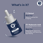 Dermistry 1% Retinol Hyaluronic Anti Aging Night Moisturizer Face Serum For Ageing Lines & Wrinkles | Grocsy