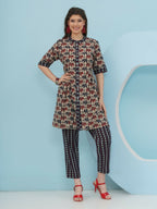 Joban Fashion Elephant Printed Co Ord Set - Beige | Grocsy