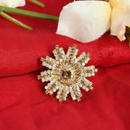 Mominos Fashion Joharkamal Gold-Polished AD Studded Adjustable Finger Ring | Grocsy