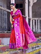 Shree Shyam Fashion Red Soft Silk Saree | Grocsy