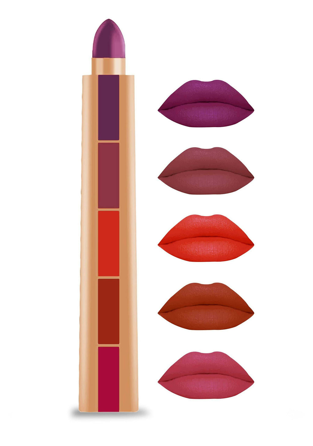 Favon Angel Rose 5in1 Multicolor Lipstick(G) | Grocsy