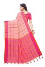 Vamika Peach Cotton Silk Weaving Saree (Goggle Peach) | Grocsy