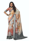 Joban Fashion Dola Silk With Zari Border Shaded Multi Color Work Saree | Grocsy