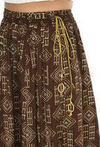 Mominos Fashion Moeza Cotton Coffee Color Printed Lehenga (Lancha) | Grocsy