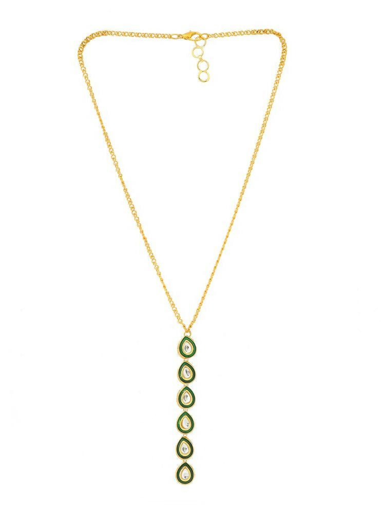 Green Meenakari Kundan Necklace - Ruby Raang | Grocsy