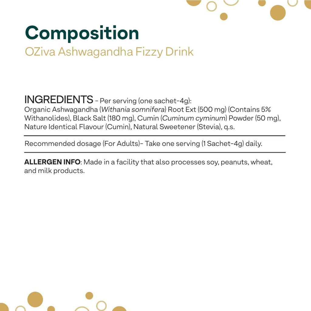 OZiva Ashwagandha Fizzy Drink Mix | Grocsy
