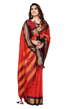 Vamika Weaving Red Cotton Silk Saree | Grocsy