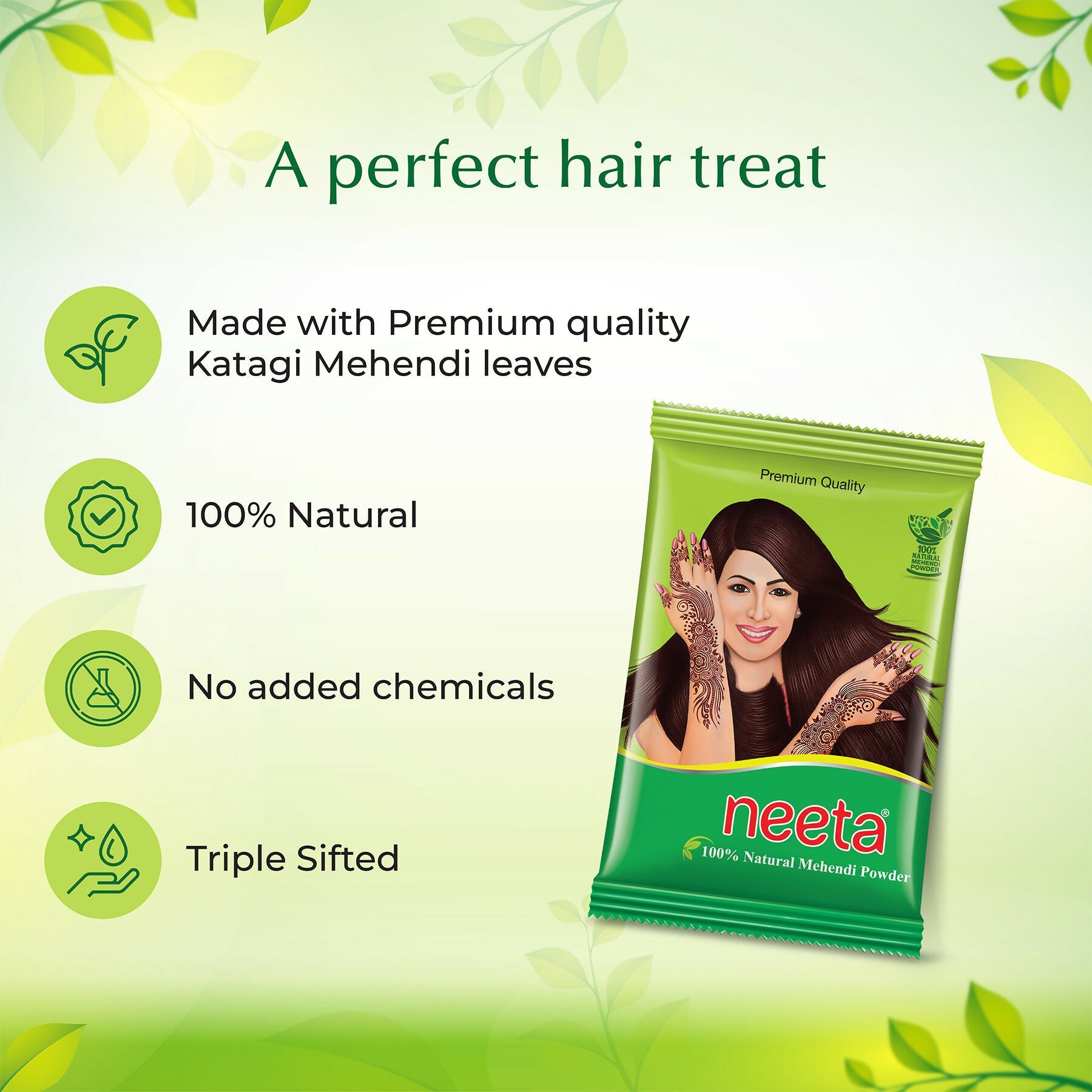 Neeta Henna Powder Enriched With Natural Herbs-Natural Brown | Grocsy