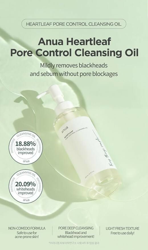 Anua Heartleaf Pore Control Cleansing Oil - Korean Skincare | Grocsy