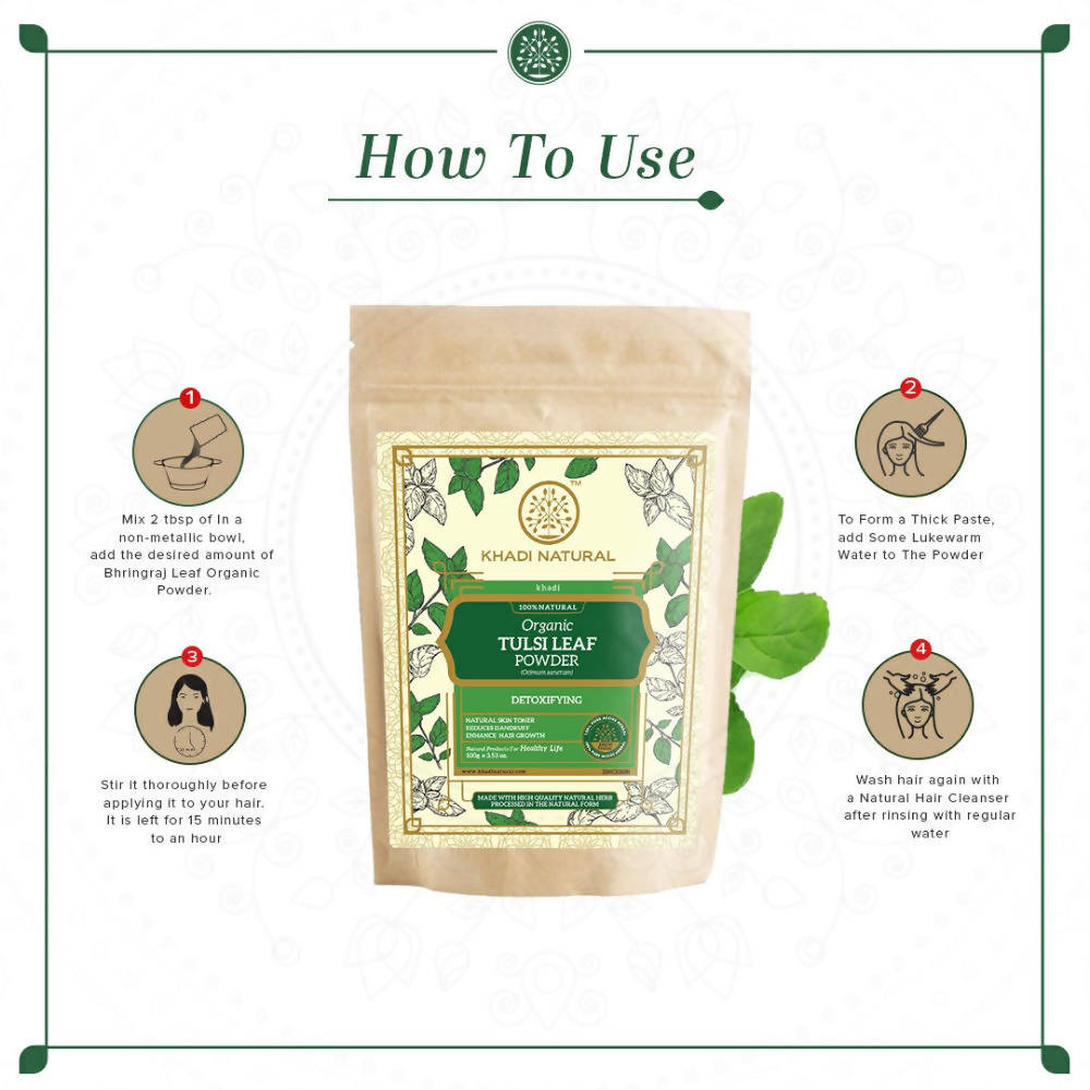 Khadi Natural Organic Tulsi Leaf Powder | Grocsy