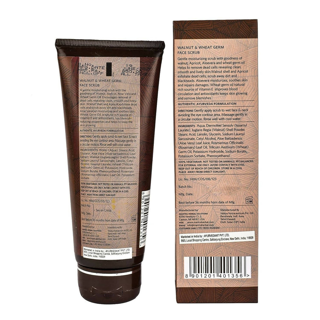 Mantra Herbal Walnut & Wheat Germ Face Scrub For Men | Grocsy